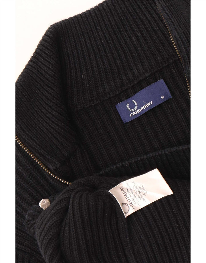 Ανδρική ζακέτα Fred Perry, μεσαίο μαύρο βαμβακερό