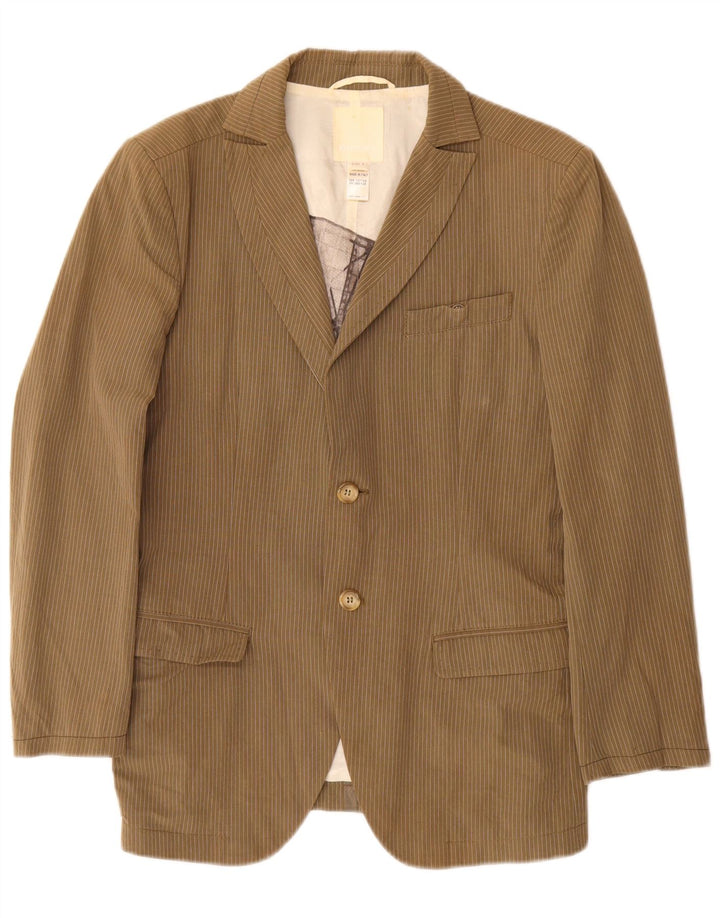 Ανδρικό τζάκετ Diesel 2 κουμπιών UK 36 Small Khaki Pinstripe Cotton
