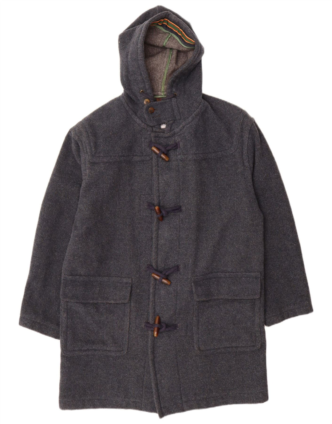 Stefanel Ανδρικό παλτό Duffle με κουκούλα UK 38 Medium Blue Wool