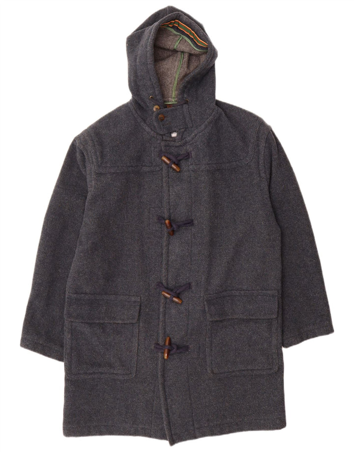 Stefanel Ανδρικό παλτό Duffle με κουκούλα UK 38 Medium Blue Wool