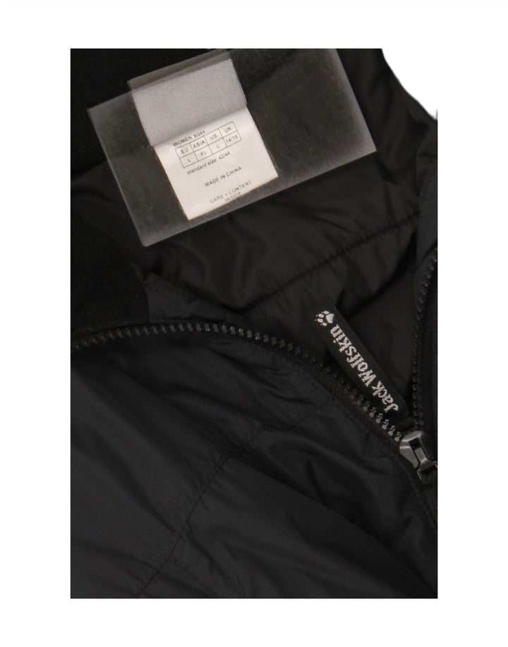 JACK WOLFSKIN Womens Padded Jacket UK 14/16 Large Black Polyamide Vintage Jack Wolfskin and Second-Hand Jack Wolfskin from Messina Hembry 