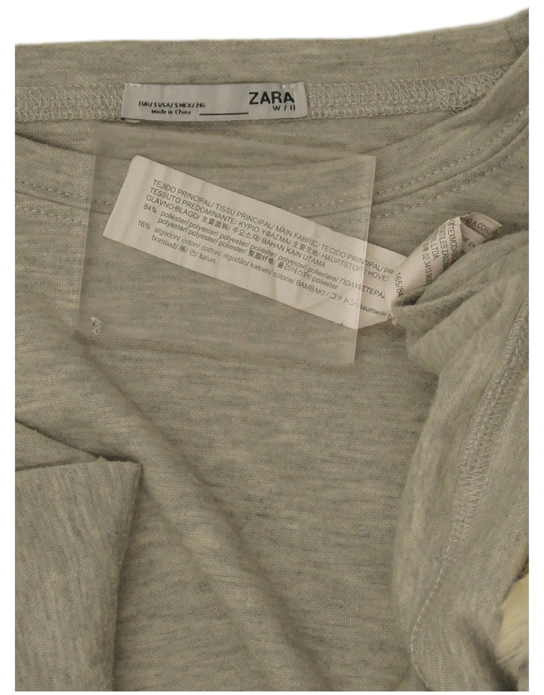 Zara γυναικεία υπερμεγέθη μανίκια 3/4 UK 10 μικρού γκρι πολυεστέρας