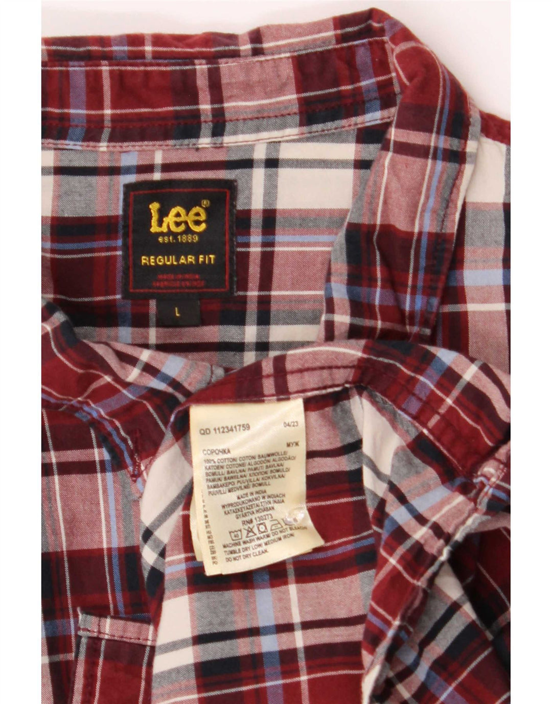 Ανδρικό πουκάμισο Lee Regular Fit, μεγάλο κόκκινο βαμβακερό