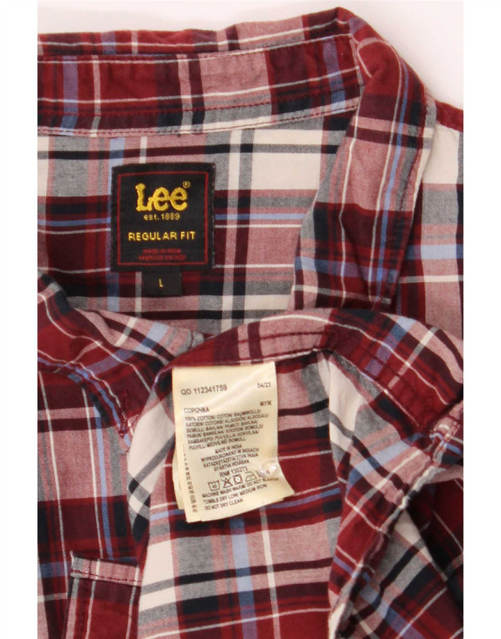 Ανδρικό πουκάμισο Lee Regular Fit, μεγάλο κόκκινο βαμβακερό