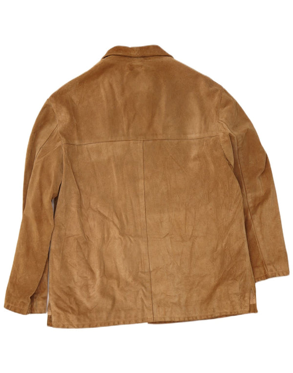 Lavorazione Artigiana Γυναικείο Μπουφάν blazer 4 κουμπιών UK 14 Μεσαίο καφέ