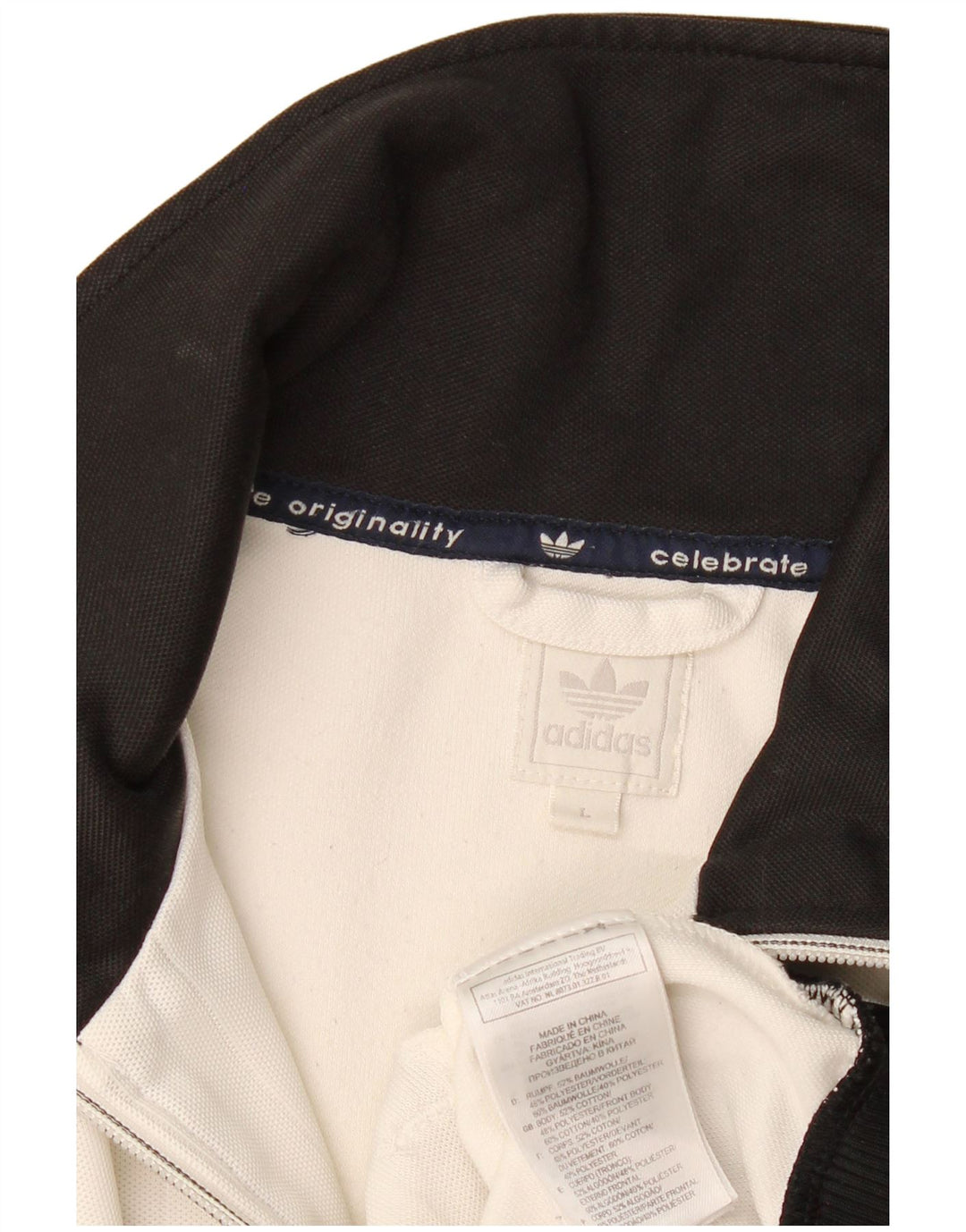 Ανδρική φόρμα Adidas Μπουφάν με μεγάλο λευκό χρώμα, βαμβακερό