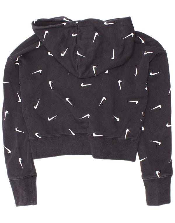 Nike Girls Crop Graphic Standard Fit Jumper με κουκούλα 10-11 ετών Μεσαίο μαύρο