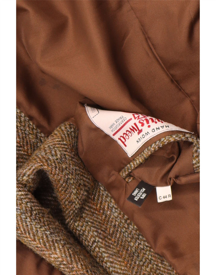 Ανδρικό μπουφάν Harris Tweed 2 Button Blazer UK 44 2XL Μαλλί από ψαροκόκκαλο καφέ
