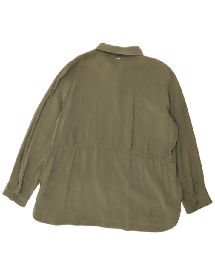 Street One γυναικείο πουκάμισο μπλούζα μπλούζα UK 20 2XL Khaki Modal