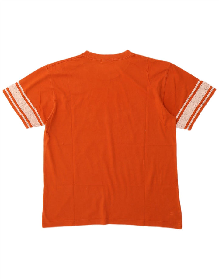 GAS Mens Graphic T-Shirt Top Large Orange