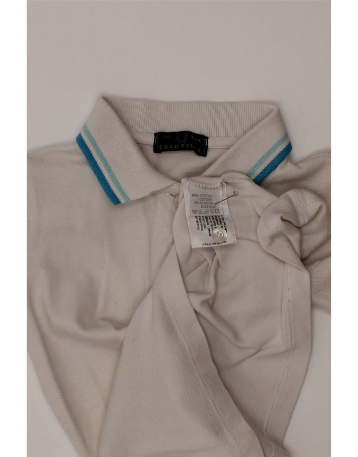 Fred Perry Boys Polo πουκάμισο 3-4 ετών από λευκό βαμβακερό