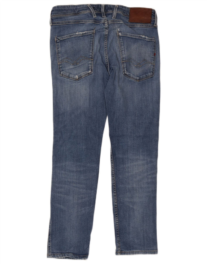 Replay Ανδρικά Distressed Slim Jeans W31 L26 Blue Cotton
