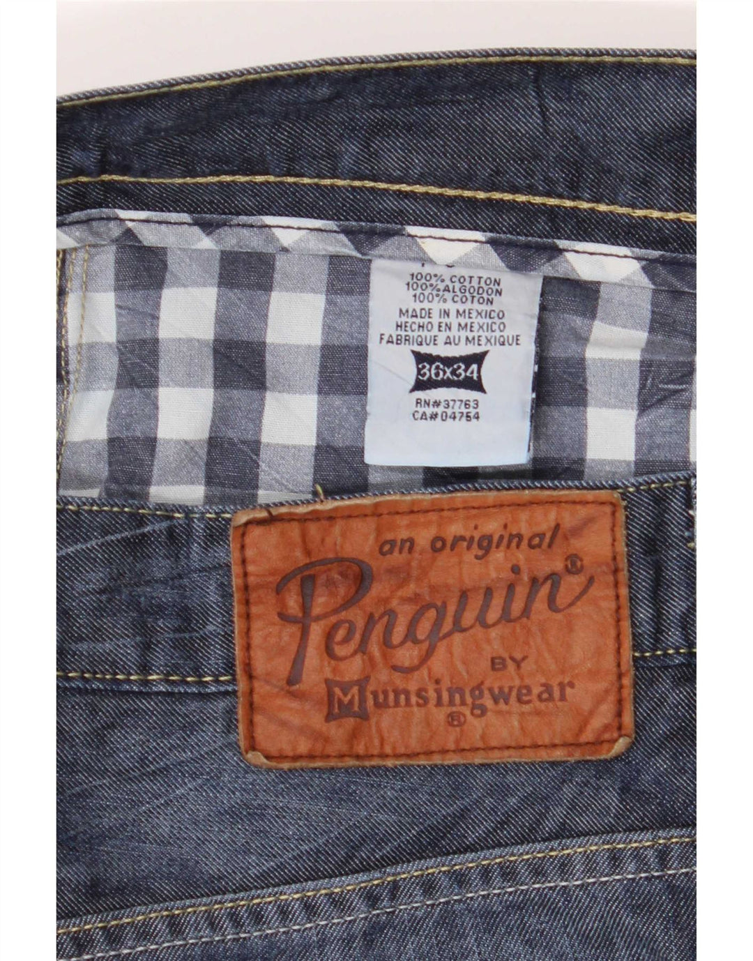 Penguin Mens Slim Jeans W36 L34 Μπλε Βαμβακερό