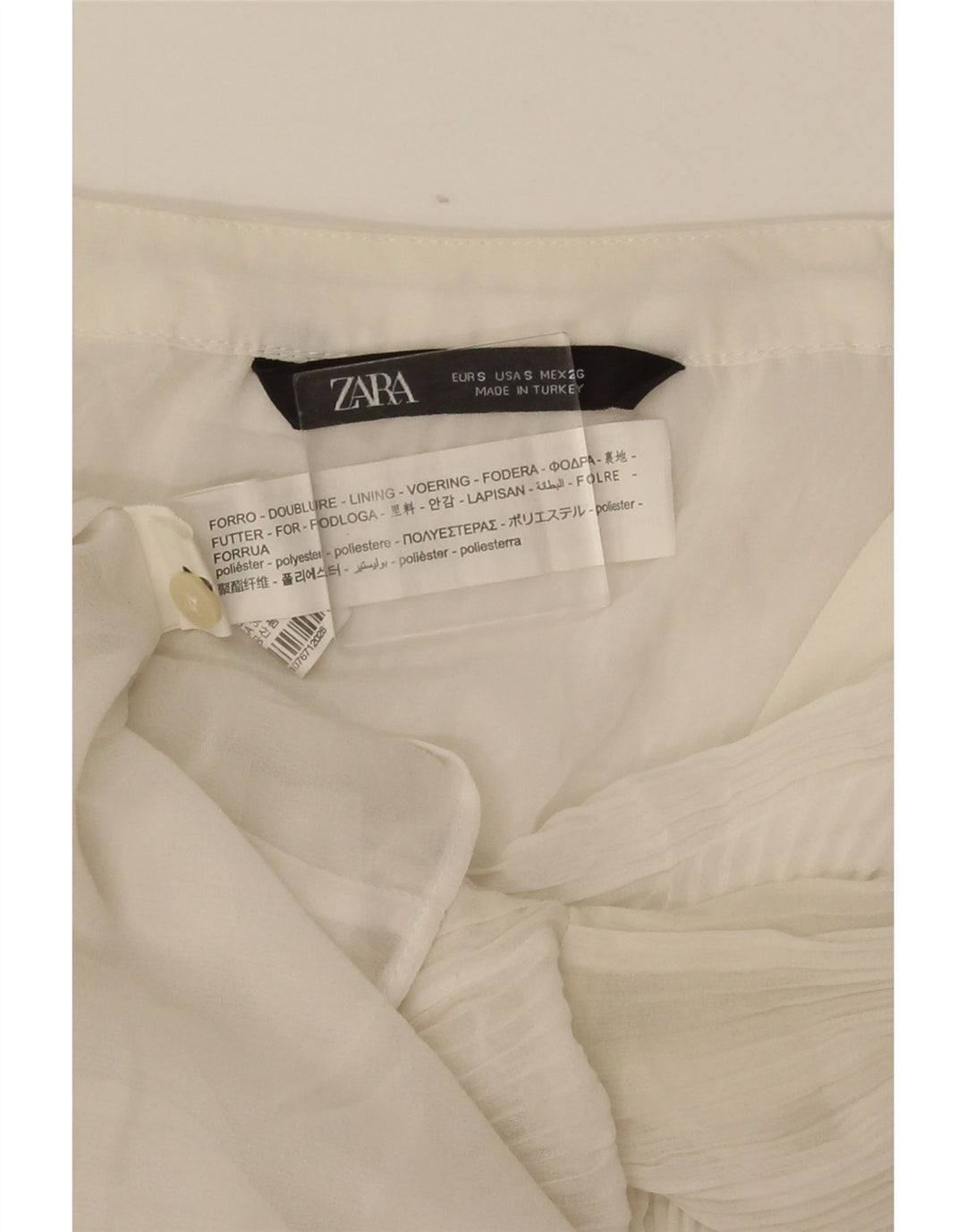 Zara Γυναικείο πουκάμισο Μπλούζα UK 10 Small White Polyester