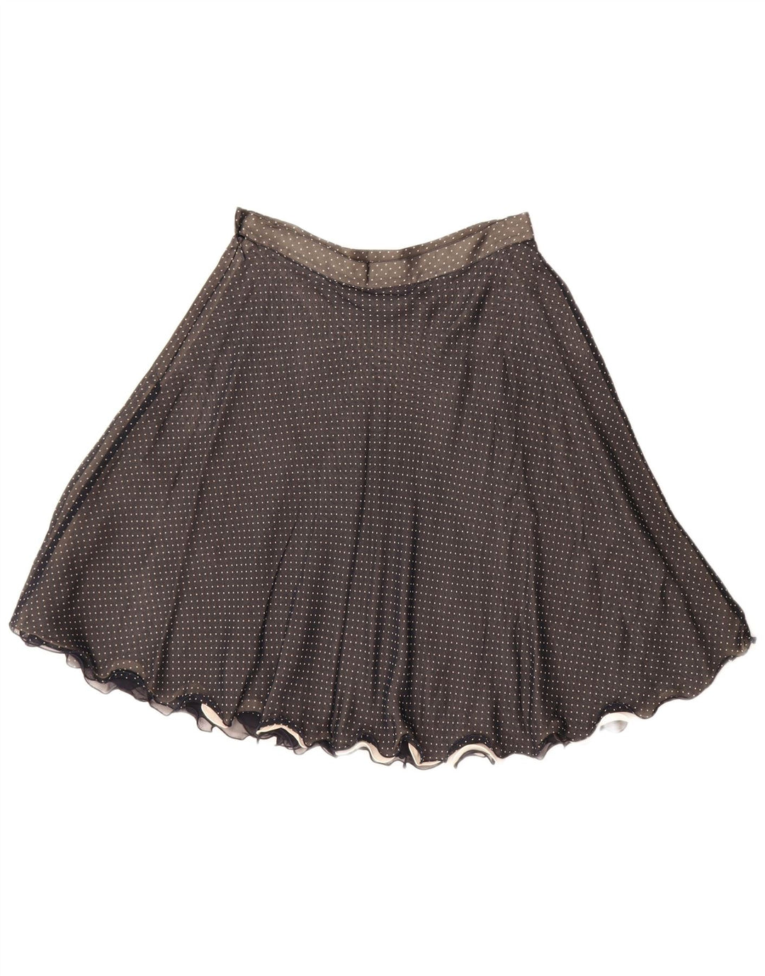Vintage γυναικεία φούστα A-Line IT 44 Medium W28 Μαύρο με στίγματα μετάξι