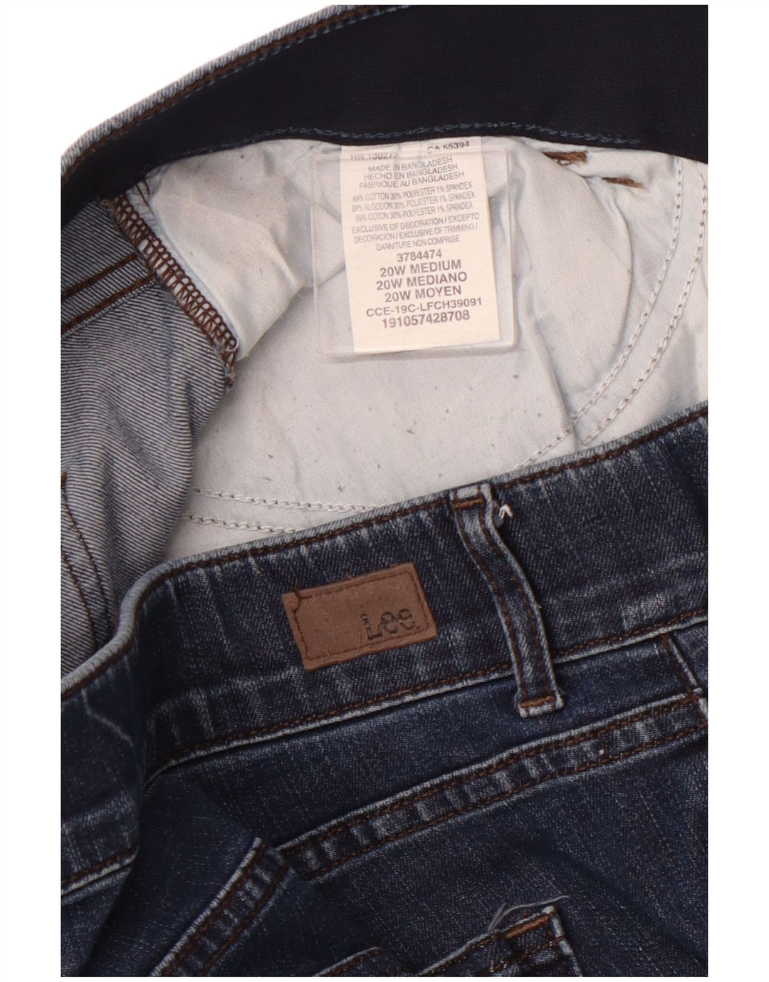 Γυναικείο τζιν σορτς με κανονική εφαρμογή LEE 20 3XL W40 μπλε βαμβακερό