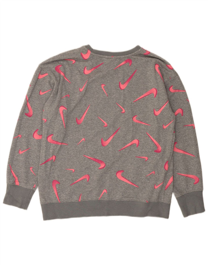 Γραφικό φούτερ για κορίτσια NIKE 13-14 ετών XL Γκρι γεωμετρικό