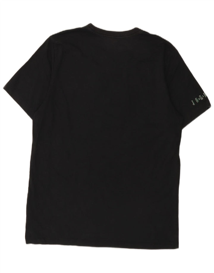 Jordan Ανδρικό γραφικό T-Shirt Top μεγάλο μαύρο βαμβακερό