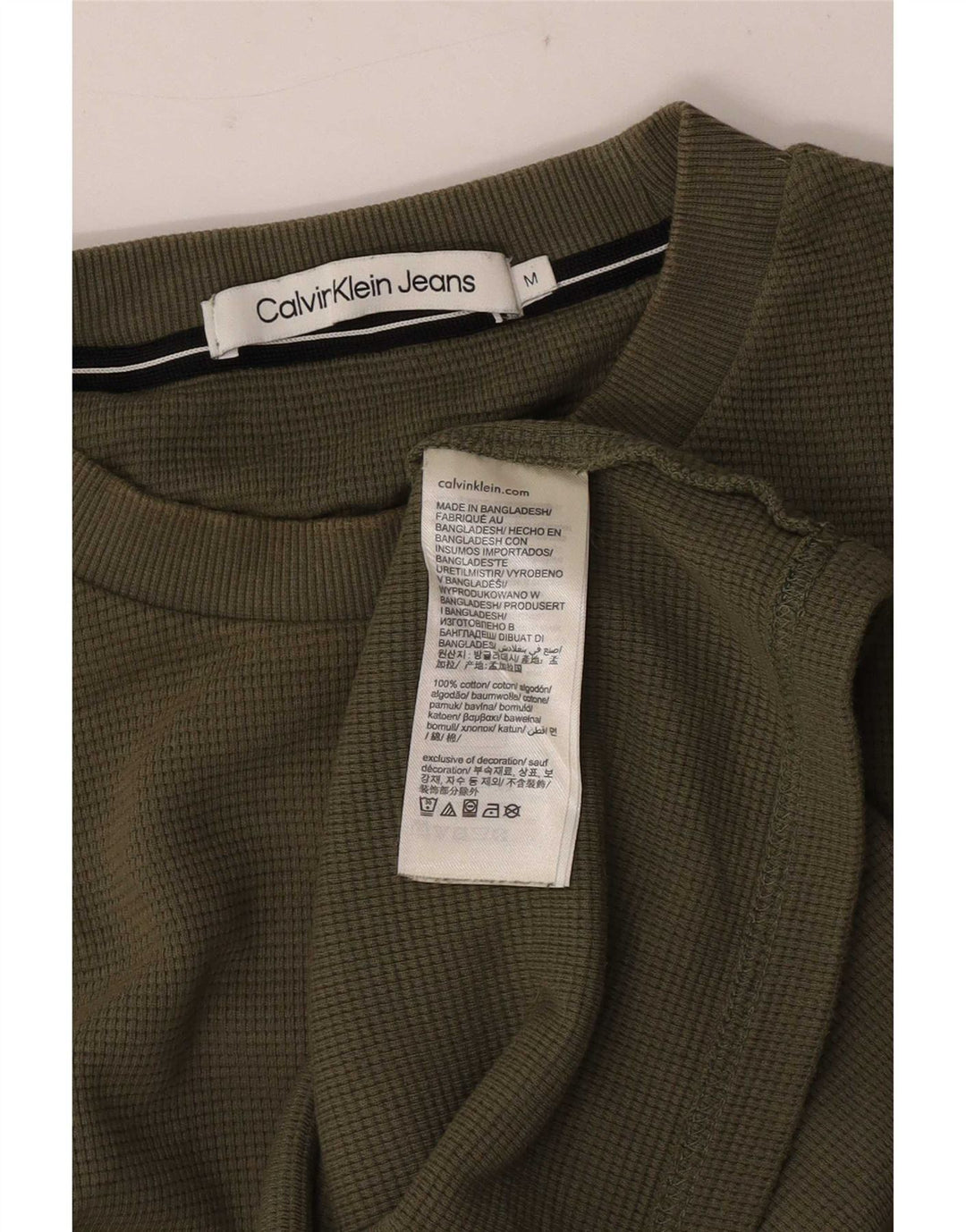 Calvin Klein Jeans Ανδρικό γραφικό τοπ μακρυμάνικο μεσαίο χακί βαμβάκι