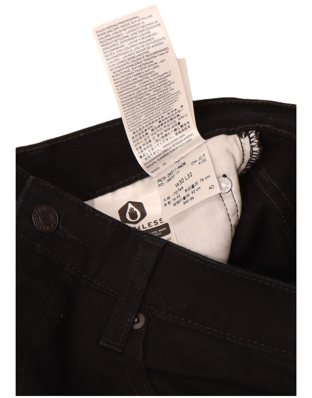 Levi's Mens 511 Slim Jeans W30 L32 Μαύρο βαμβακερό