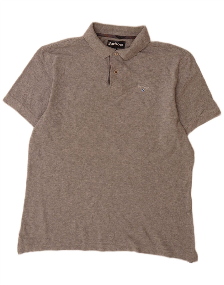 Ανδρικό μπλουζάκι πόλο Barbour XL Γκρι βαμβακερό