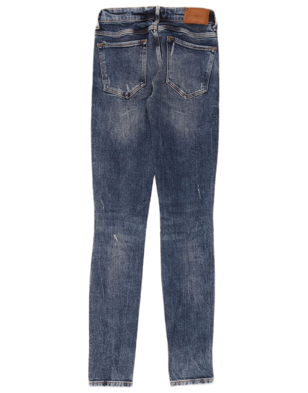 Zara Womens Trafaluc Distressed Skinny Jeans EU 32 2XS W22 L30 Blue