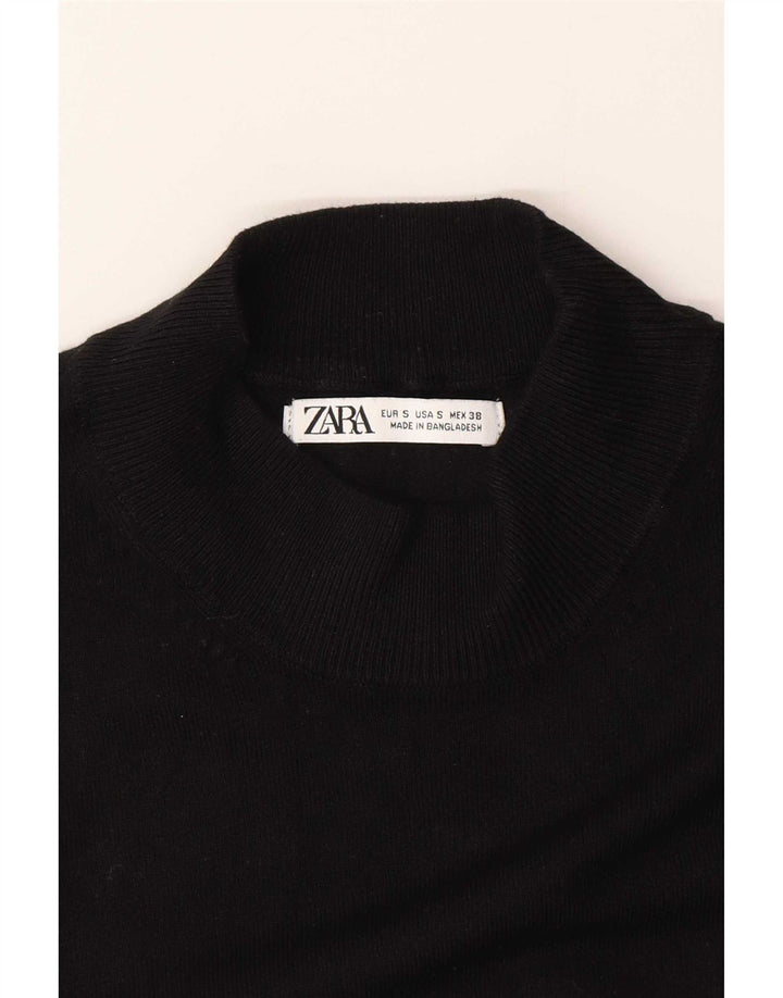 Zara Ανδρικό πουλόβερ με κοντό μανίκι με λαιμόκοψη σε μαύρο χρώμα