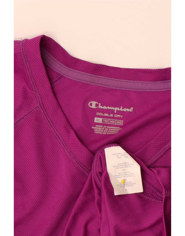 Champion γυναικείο T-Shirt Top UK 18 XL Pink Polyester