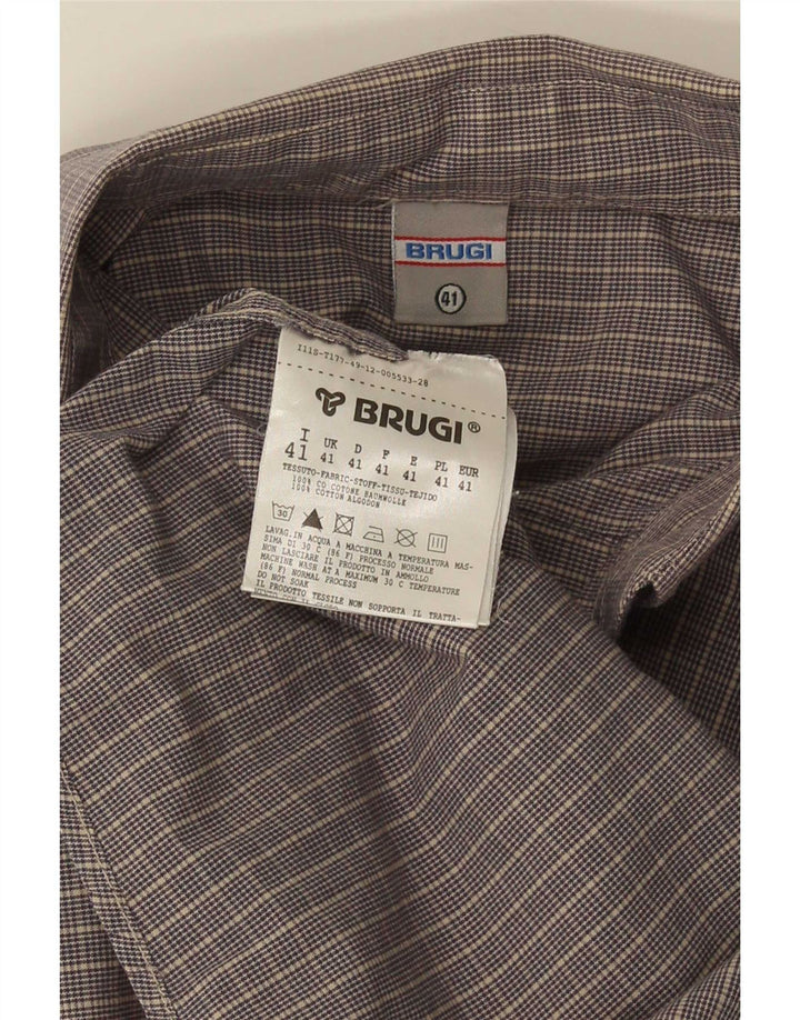 Ανδρικό κοντομάνικο πουκάμισο Brugi 41 Large Grey Check Cotton