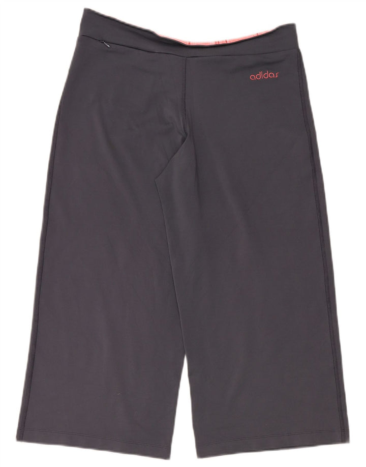 ADIDAS Γυναικεία φόρμα φόρμας Capri με φαρδύ πόδι παντελόνι UK 16 Large Navy Blue