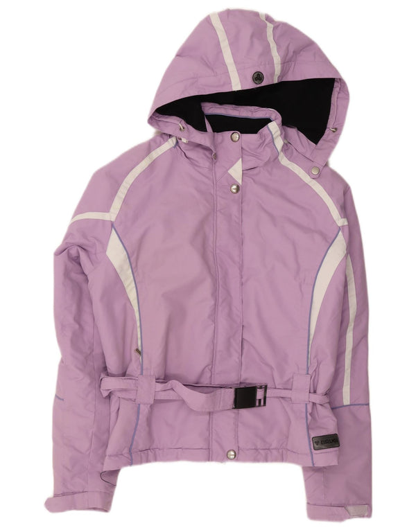 Brugi γυναικείο μπουφάν σκι με κουκούλα UK 16 Large Purple Colorblock Polyester