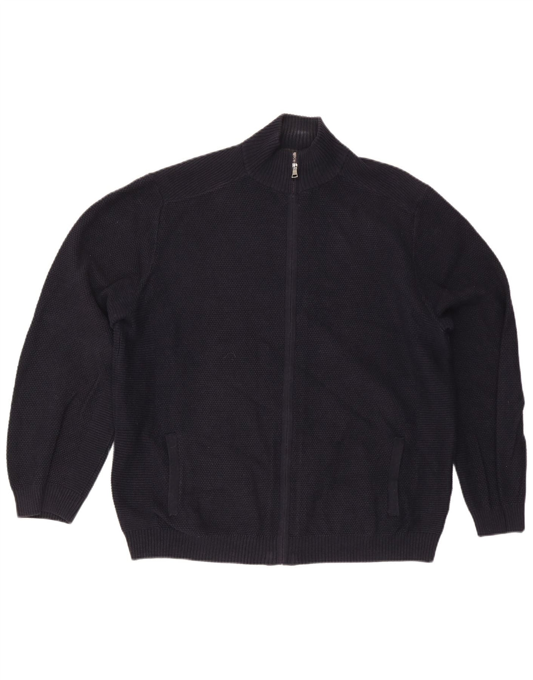 Ανδρικό πουλόβερ ζακέτα Marks & Spencer 2XL Navy Blue Cotton