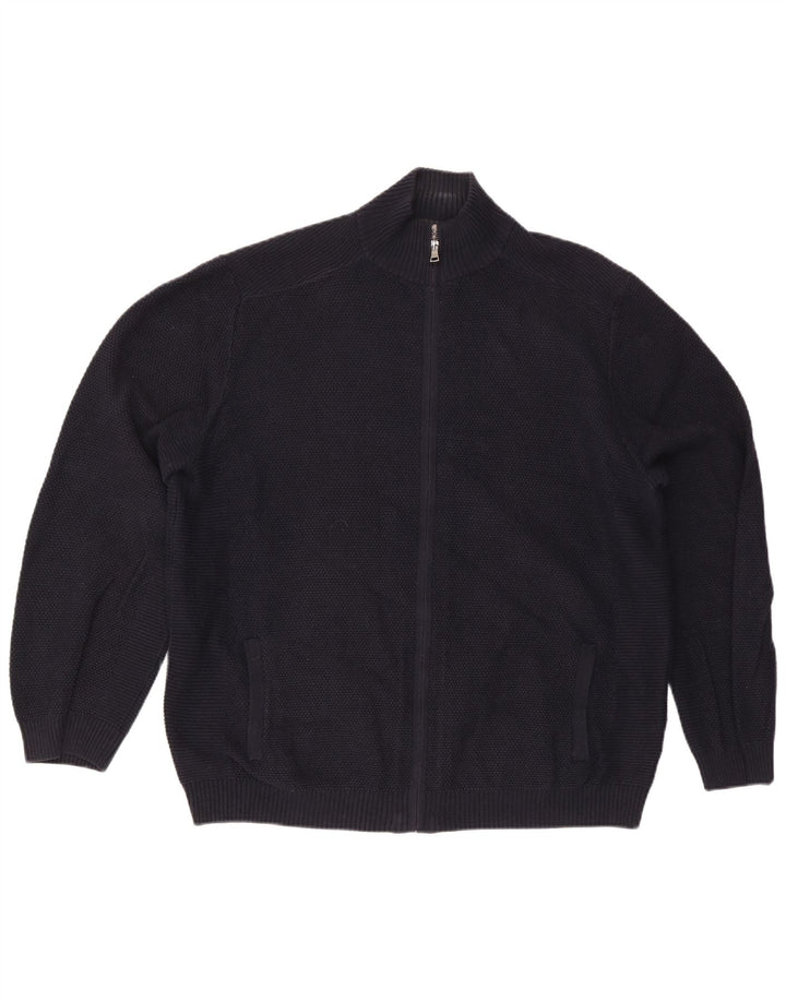 Ανδρικό πουλόβερ ζακέτα Marks & Spencer 2XL Navy Blue Cotton