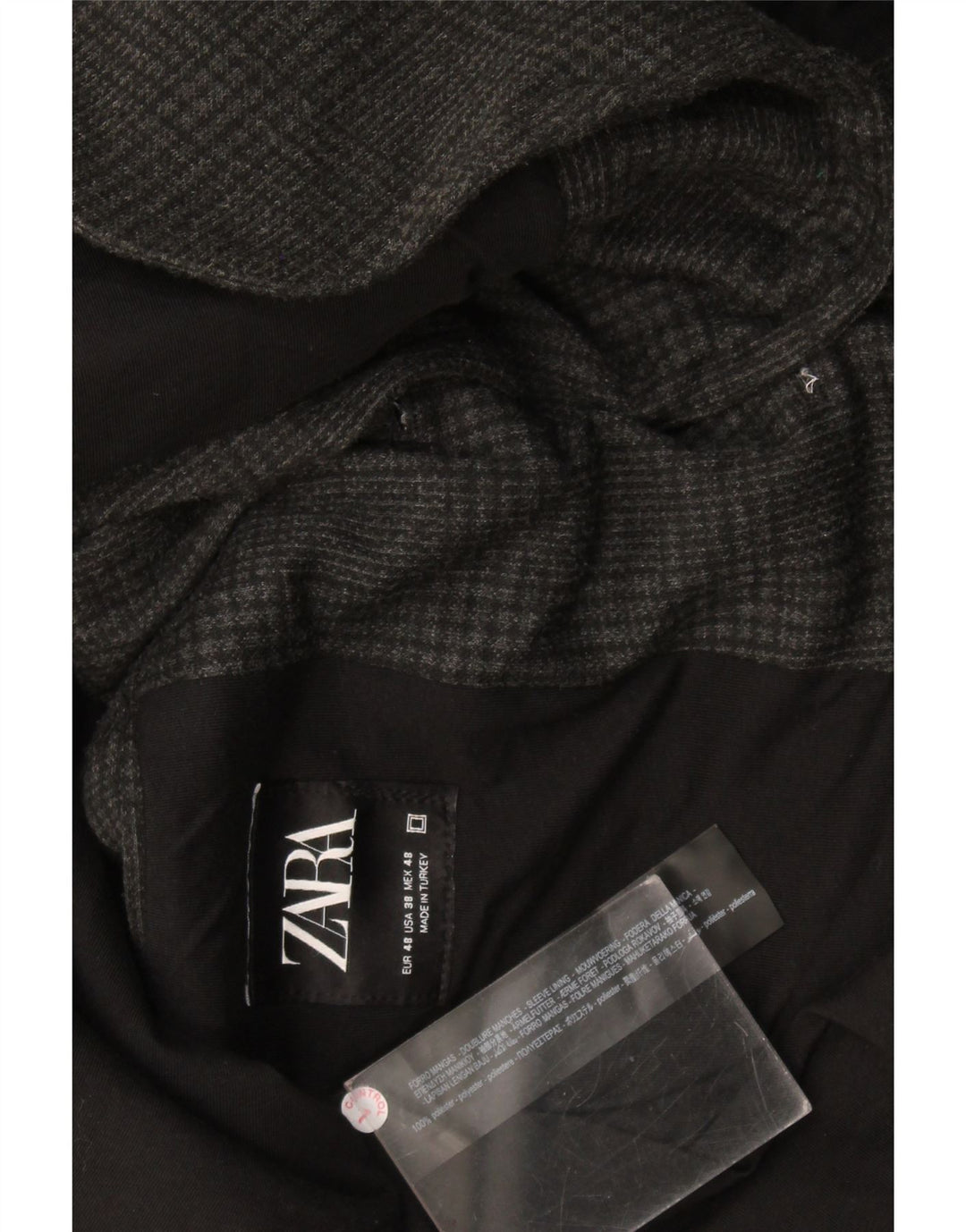 Zara Ανδρικό σακάκι μπλέιζερ με 2 κουμπιά EU 48 Medium Grey Check Polyester