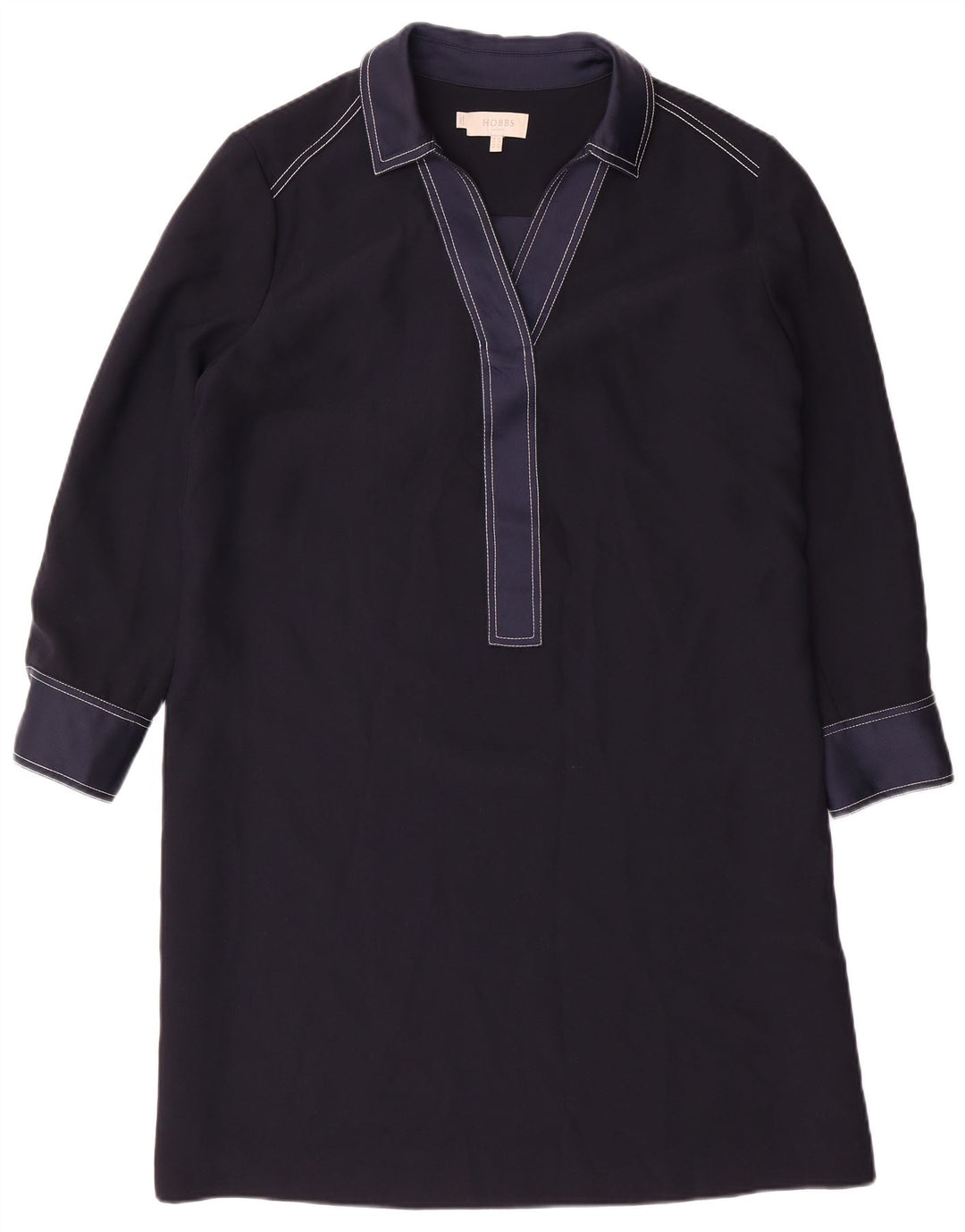 HOBBS Γυναικείο μακρυμάνικο φόρεμα Shift UK 14 Large Navy Blue