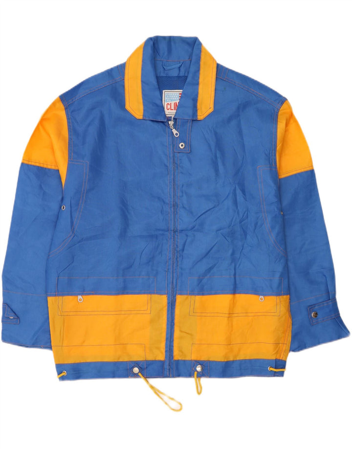 CLINTON Mens Rain Jacket UK 38 Medium Blue Colourblock Polyester Vintage Clinton and Second-Hand Clinton from Messina Hembry 