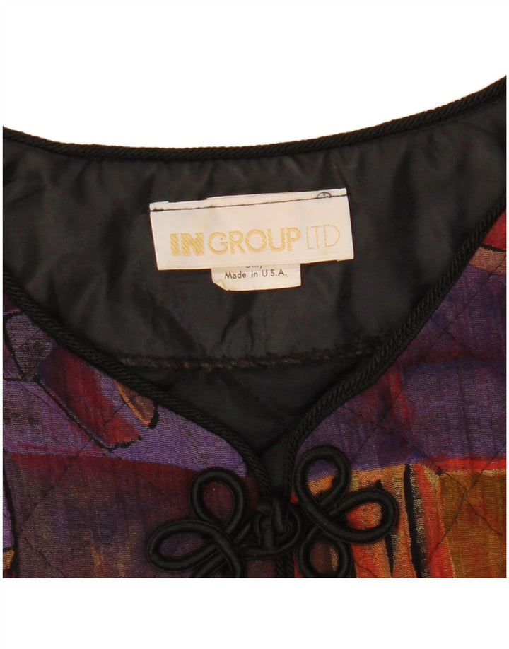 VINTAGE Γυναικείο Crop Blazer Jacket US 10 Μεγάλο Πολύχρωμο Γεωμετρικό