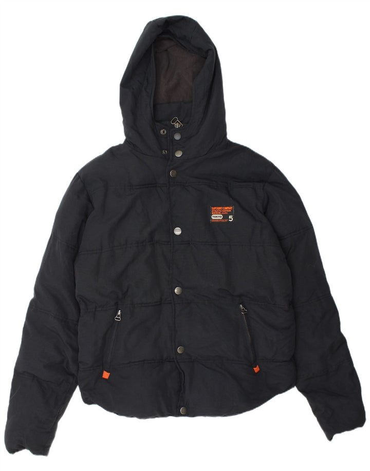 Superdry Ανδρικό μπουφάν με κουκούλα UK 40 Large Navy Blue Nylon
