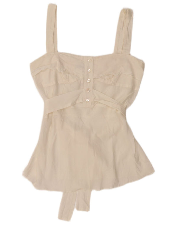 GUESS BY MARCIANO Γυναικεία αμάνικη μπλούζα τοπ UK 8 Small White