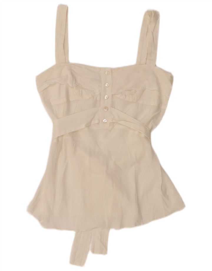 GUESS BY MARCIANO Γυναικεία αμάνικη μπλούζα τοπ UK 8 Small White