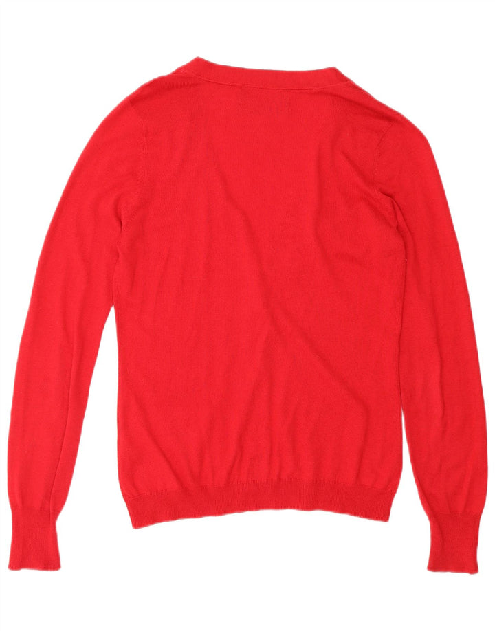 Zara Γυναικεία Ζακέτα UK 10 Small Red Silk