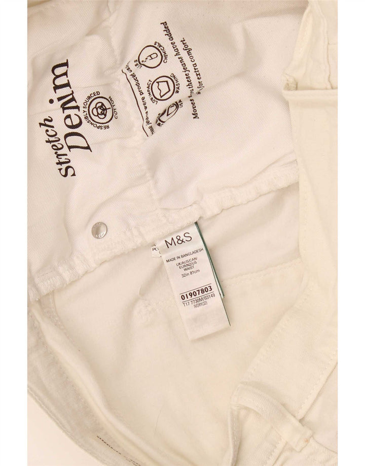 Ανδρικό τζιν σορτς Marks & Spencer W32 Μεσαίο λευκό βαμβακερό