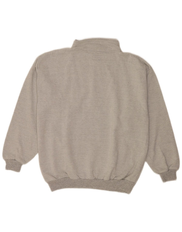 Vintage ανδρικό φούτερ με κουμπιά Jumper XL Γκρι βαμβακερό ρετρό