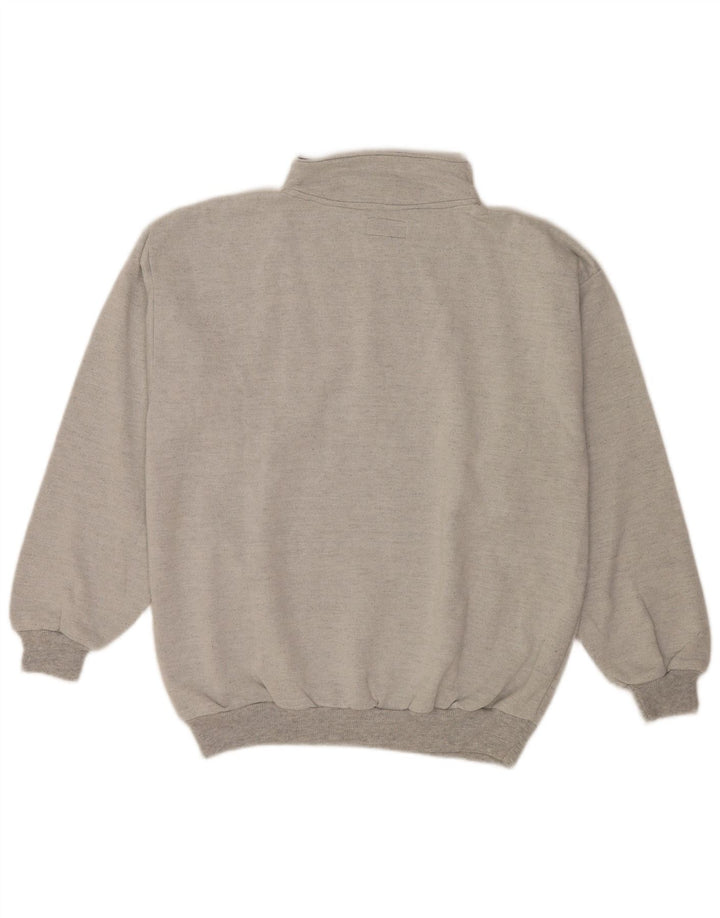 Vintage ανδρικό φούτερ με κουμπιά Jumper XL Γκρι βαμβακερό ρετρό