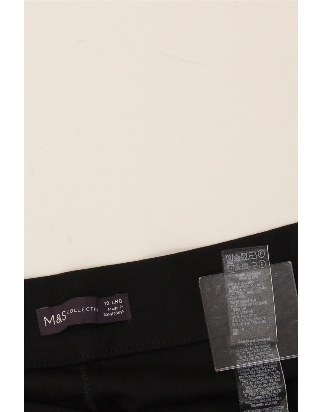 MARKS & SPENCER Γυναικείο ίσιο casual παντελόνι UK 12 Medium W30 L30 Black