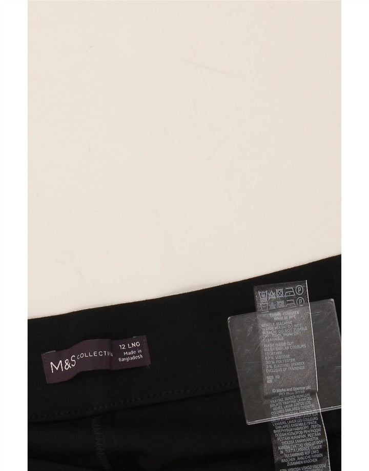 MARKS & SPENCER Γυναικείο ίσιο casual παντελόνι UK 12 Medium W30 L30 Black