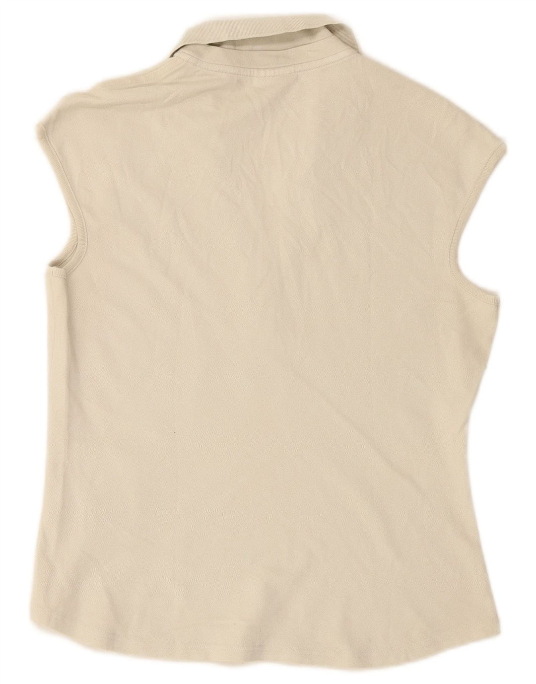 Γυναικείο αμάνικο μπλουζάκι πόλο LACOSTE Μέγεθος 44 Μεγάλο λευκό βαμβακερό