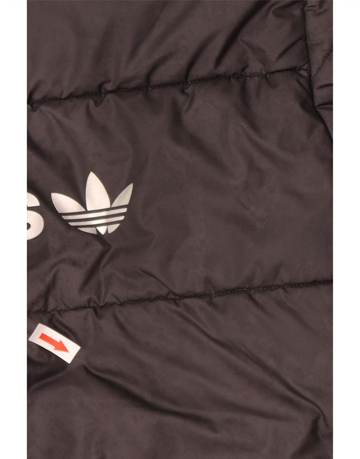 Adidas Boys Graphic Hooded Jacket 14-15 Years Black Polyester