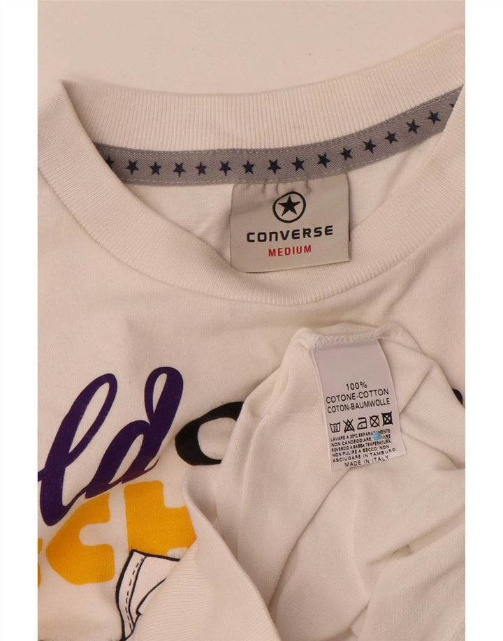 Ανδρικό γραφικό φούτερ Converse, μεσαίο λευκό βαμβακερό
