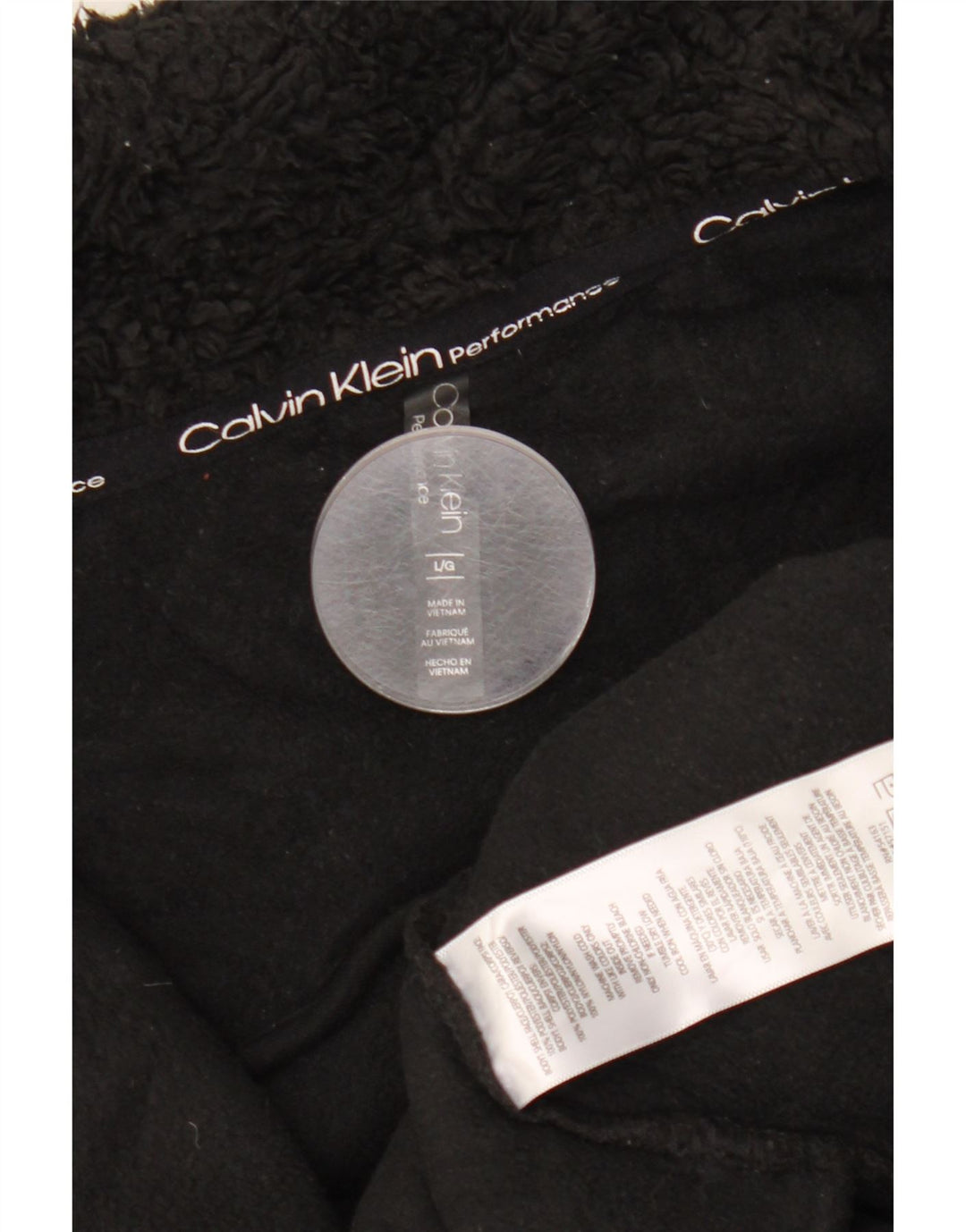 CALVIN KLEIN Γυναικείο Fleece Jacket UK 16 Large Black Polyester